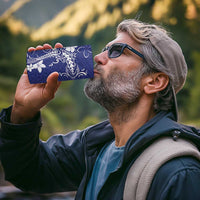 Blue Hawaii 4 in 1 Can Cooler Tumbler Hammerhead Shark Tattoo Curve Polynesian - Polynesian Pride