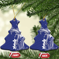 Blue Hawaii Ceramic Ornament Hammerhead Shark Tattoo Curve Polynesian - Polynesian Pride