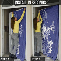 Blue Hawaii Door Cover Hammerhead Shark Tattoo Curve Polynesian LT14 - Polynesian Pride