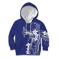 Blue Hawaii Kid Hoodie Hammerhead Shark Tattoo Curve Polynesian LT14 Hoodie Blue - Polynesian Pride