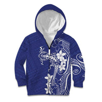 Blue Hawaii Kid Hoodie Hammerhead Shark Tattoo Curve Polynesian LT14 Zip Hoodie Blue - Polynesian Pride