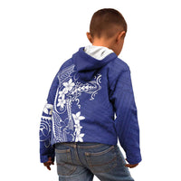 Blue Hawaii Kid Hoodie Hammerhead Shark Tattoo Curve Polynesian LT14 - Polynesian Pride