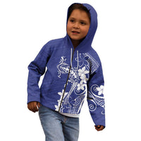 Blue Hawaii Kid Hoodie Hammerhead Shark Tattoo Curve Polynesian LT14 - Polynesian Pride