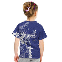Blue Hawaii Kid T Shirt Hammerhead Shark Tattoo Curve Polynesian LT14 - Polynesian Pride