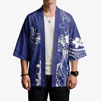 Blue Hawaii Kimono Hammerhead Shark Tattoo Curve Polynesian LT14 - Polynesian Pride