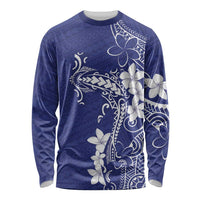 Blue Hawaii Long Sleeve Shirt Hammerhead Shark Tattoo Curve Polynesian LT14 Unisex Blue - Polynesian Pride