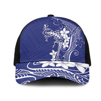 Blue Hawaii Mesh Trucker Cap Hammerhead Shark Tattoo Curve Polynesian LT14 One Size Black Blue - Polynesian Pride