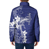 Blue Hawaii Padded Jacket Hammerhead Shark Tattoo Curve Polynesian LT14 - Polynesian Pride