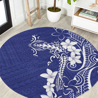 Blue Hawaii Round Carpet Hammerhead Shark Tattoo Curve Polynesian - Polynesian Pride