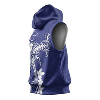 Blue Hawaii Sleeveless Hoodie Hammerhead Shark Tattoo Curve Polynesian LT14 - Polynesian Pride