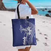 Blue Hawaii Tote Bag Hammerhead Shark Tattoo Curve Polynesian - Polynesian Pride