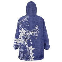 Blue Hawaii Wearable Blanket Hoodie Hammerhead Shark Tattoo Curve Polynesian LT14 - Polynesian Pride