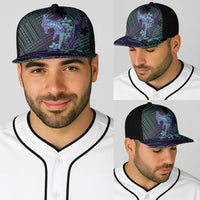 Purple Paradise Hawaii Baseball Net Cap Hammerhead Shark Tattoo Curve Polynesian - Polynesian Pride