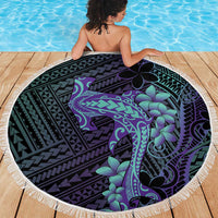 Purple Paradise Hawaii Beach Blanket Hammerhead Shark Tattoo Curve Polynesian LT14 - Polynesian Pride