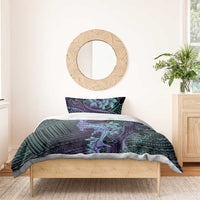 Purple Paradise Hawaii Bedding Set Hammerhead Shark Tattoo Curve Polynesian - Polynesian Pride
