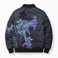 Purple Paradise Hawaii Bomber Puffer Jacket Hammerhead Shark Tattoo Curve Polynesian LT14 - Polynesian Pride