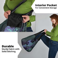 Purple Paradise Hawaii Grocery Bag Hammerhead Shark Tattoo Curve Polynesian - Polynesian Pride