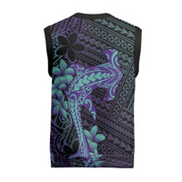 Purple Paradise Hawaii Christmas Knitted V-Neck Vest Hammerhead Shark Tattoo Curve Polynesian - Polynesian Pride