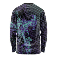 Purple Paradise Hawaii Long Sleeve Shirt Hammerhead Shark Tattoo Curve Polynesian LT14 - Polynesian Pride
