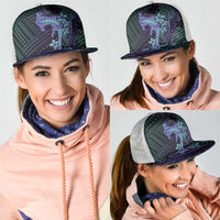 Purple Paradise Hawaii Mesh Trucker Cap Hammerhead Shark Tattoo Curve Polynesian LT14 - Polynesian Pride