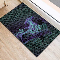 Purple Paradise Hawaii Rubber Doormat Hammerhead Shark Tattoo Curve Polynesian LT14 - Polynesian Pride