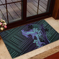 Purple Paradise Hawaii Rubber Doormat Hammerhead Shark Tattoo Curve Polynesian LT14 - Polynesian Pride