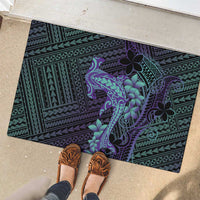 Purple Paradise Hawaii Rubber Doormat Hammerhead Shark Tattoo Curve Polynesian LT14 - Polynesian Pride