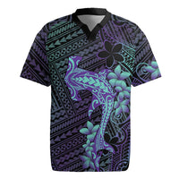 Purple Paradise Hawaii Rugby Jersey Hammerhead Shark Tattoo Curve Polynesian LT14 Purple - Polynesian Pride