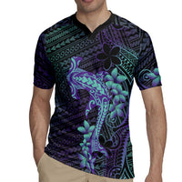 Purple Paradise Hawaii Rugby Jersey Hammerhead Shark Tattoo Curve Polynesian LT14 - Polynesian Pride