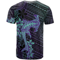 Purple Paradise Hawaii T Shirt Hammerhead Shark Tattoo Curve Polynesian - Polynesian Pride