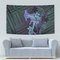 Purple Paradise Hawaii Tapestry Hammerhead Shark Tattoo Curve Polynesian - Polynesian Pride