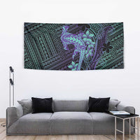 Purple Paradise Hawaii Tapestry Hammerhead Shark Tattoo Curve Polynesian - Polynesian Pride