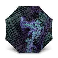 Purple Paradise Hawaii Umbrella Hammerhead Shark Tattoo Curve Polynesian LT14 One Size Folded 11.42 inch Opened Diameter 37.4 inch Purple - Polynesian Pride