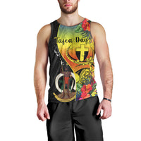 Vanuatu Tafea Day Men Tank Top Coat Of Arms Mix Tropical Flowers LT14 - Polynesian Pride