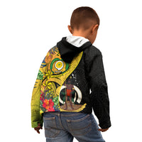 Vanuatu Torba Day Kid Hoodie Coat Of Arms Mix Tropical Flowers LT14 - Polynesian Pride