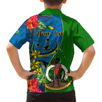 Personalised Vanuatu Malampa Day Hawaiian Shirt Coat Of Arms Mix Tropical Flowers LT14 - Polynesian Pride