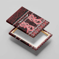 Kia Ora New Zealand Canvas Wall Art Maori Language Week Whero Taniko Motif - Polynesian Pride