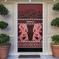 Kia Ora New Zealand Door Cover Maori Language Week Whero Taniko Motif - Polynesian Pride