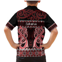 Kia Ora New Zealand Family Matching Mermaid Dress and Hawaiian Shirt Maori Language Week Whero Taniko Motif - Polynesian Pride