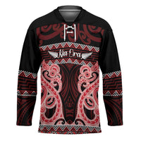 Kia Ora New Zealand Hockey Jersey Maori Language Week Whero Taniko Motif LT14 Unisex Red - Polynesian Pride