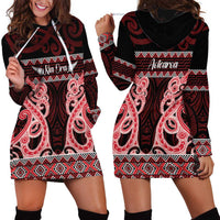 Kia Ora New Zealand Hoodie Dress Maori Language Week Whero Taniko Motif - Polynesian Pride