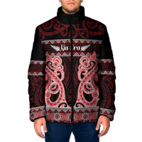 Kia Ora New Zealand Padded Jacket Maori Language Week Whero Taniko Motif - Polynesian Pride