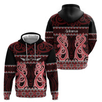 Kia Ora New Zealand Zip Hoodie Maori Language Week Whero Taniko Motif - Polynesian Pride