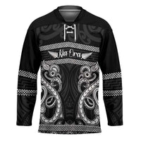 Kia Ora New Zealand Hockey Jersey Maori Language Week Pango Taniko Motif LT14 Unisex Black - Polynesian Pride
