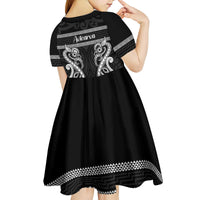 Kia Ora New Zealand Kid Short Sleeve Dress Maori Language Week Pango Taniko Motif - Polynesian Pride