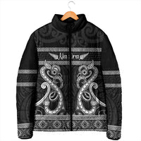 Kia Ora New Zealand Padded Jacket Maori Language Week Pango Taniko Motif - Polynesian Pride