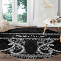 Kia Ora New Zealand Round Carpet Maori Language Week Pango Taniko Motif - Polynesian Pride