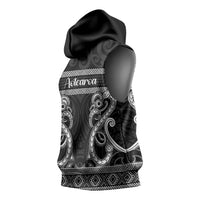 Kia Ora New Zealand Sleeveless Hoodie Maori Language Week Pango Taniko Motif - Polynesian Pride