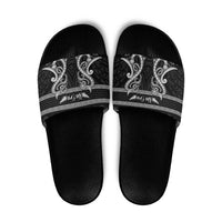 Kia Ora New Zealand Slide Sandals Maori Language Week Pango Taniko Motif - Polynesian Pride