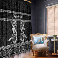 Kia Ora New Zealand Window Curtain Maori Language Week Pango Taniko Motif - Polynesian Pride